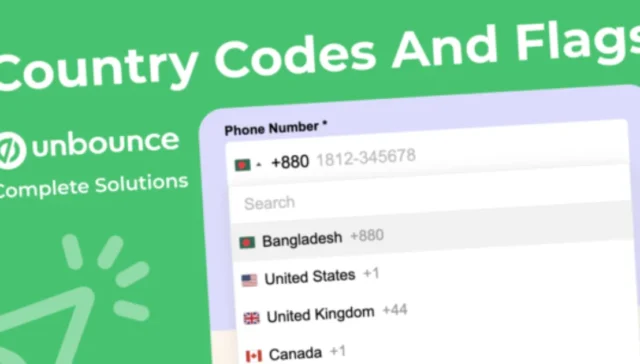 Phone Number Field With Unbounce Country Code Dropdown List