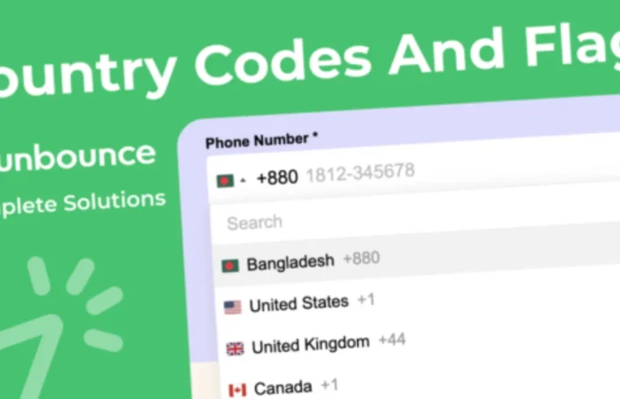 Phone Number Field With Unbounce Country Code Dropdown List